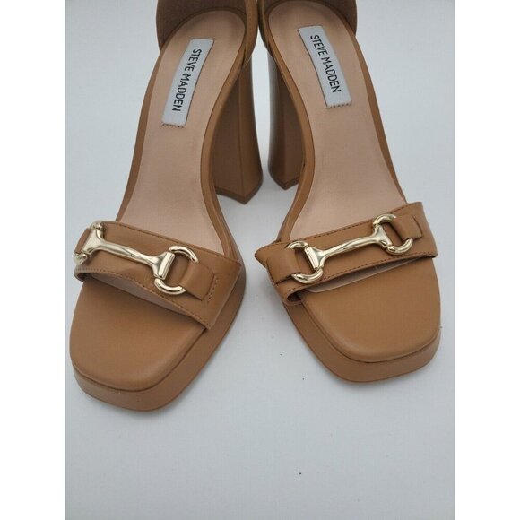 NEW Steve Madden Women's Irenee B Ankle Strap Sandals Brown Gold Size 7.5 M - Picture 3 of 12